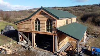 Timber Framed Barn Part 33 Door Frame And cladding