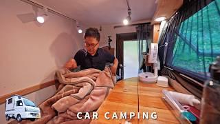 [Car camping] Solo camping in the forest at an altitude of 1300m. DIY light truck camper