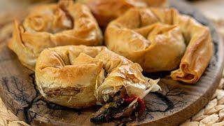 Greek Manitaropita: Mushroom Phyllo Pies