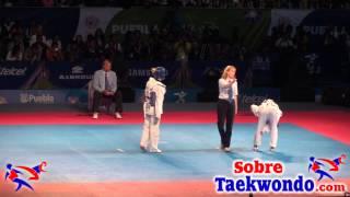 Kim Hwi Lang (KOR) vs Nina Klaet (SUI) - Taekwondo Championships - 62 Kg Semifinals.