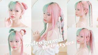 cute & easy hairstyles inspired by video game characters ️ final fantasy, street fighter, nier, etc