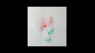 Water colour flower easy trick for beginners#ytshort