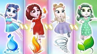 My talking angela 2 || 4 elements || Water vS Air Vs Fire vS Earth || cosplay