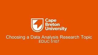 Choosing a Data Analysis Research Topic