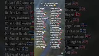 Top 50 Strongest Men In The World  #countries #ranking #shorts #strongman #fyp