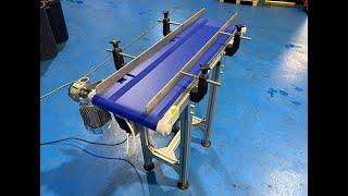 Aluminium Belt Conveyor with adjustable side guides at C Trak Ltd