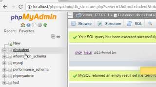 6. Delete Table and Database using MySQL in XAMPP