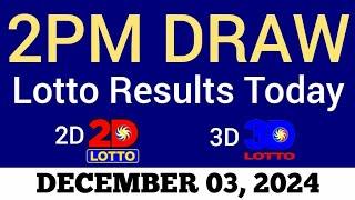 Lotto Result Today 2pm Draw December 3 2024 Swertres Ez2 PCSO Live Result