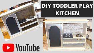 DIY Play Kitchen from Entertainment Center | CHEAP Play Kitchen