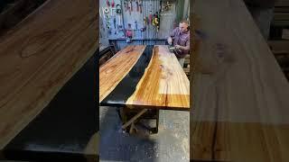 Just a guy sealing his plastic/timber table top #fiddies #epoxy #epoxyresin #epoxyrivertable