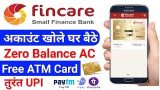 Finecare small finance zero balance account opening !! fincare 101 account opening !! Video KYC