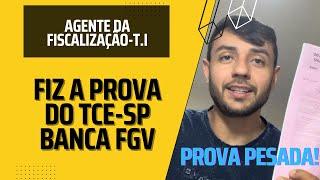 Fiz a prova de T.I. agente da fiscalização TCE-SP banca FGV