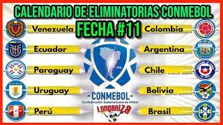 CALENDARIO FECHA 11 ELIMINATORIAS SUDAMERICANAS MUNDIAL 2026