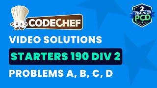 CodeChef Starters 190 | Video Solutions - A to D | by Vibhaas | TLE Eliminator