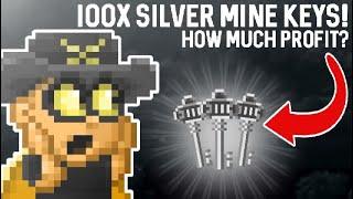 CRAZY PROFIT FROM 100X SILVER MINE KEYS! (Pixel Worlds)