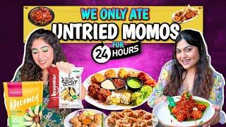 Eating only UNTRIED Momos for 24 hours Food Challenge ft. @TheThakurSisters