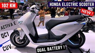 Honda Activa E Electric Scooter - 102 Km Range & Dual Battery | Honda QC1 & CUV e: | Price, Features