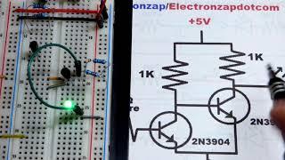 Resistor capacitor RC timed off schmitt trigger circuit by electronzap electronics
