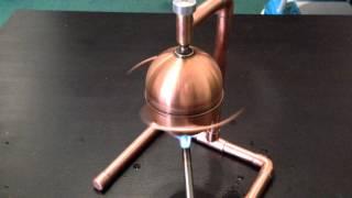 Home built Aeolipile Hero steam engine running.