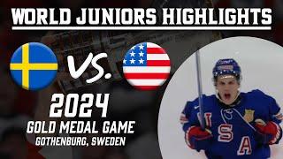 United States vs. Sweden | 2024 WJC Gold Medal Game | Extended Highlights