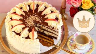  BAKE A HEAVENLY WINTER APPLE CAKE WITH CHOCOLATE BISCUIT AND APPLE CREAM!  RECIPE BY SUGARPRIN...