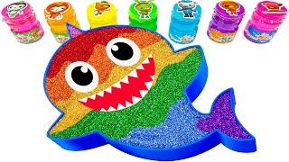 Satisfying Video l Mixing All My Slime Smoothie In Rainbow Baby Shark Bath Cutting ASMR | By YoYo