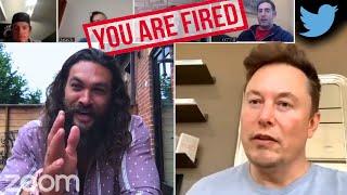 Elon Musk Twitter Meeting with Jason Momoa Fires Employees DUB