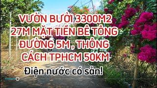 Vườn bưởi 3300m2 đang thu hoạch, mặt tiền bê tông gần chợ  Hưng Lộc #đất_đồng_nai