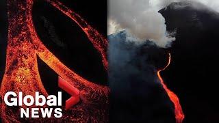 Lava rivers flow down Guatemala's Pacaya volcano