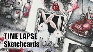 Sketchcards with Copic Markers - Time Lapse Drawing