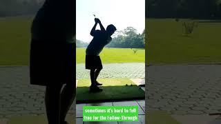 Hard, follow-through in Golf