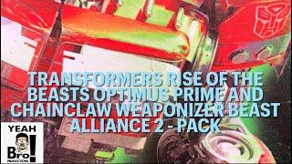 Transformers Rise of the Beasts Optimus Prime and chainsaw weaponizer beast alliance 2 - Pack.
