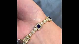 4.77ctw Asscher Cut Sapphire Tennis Bracelet