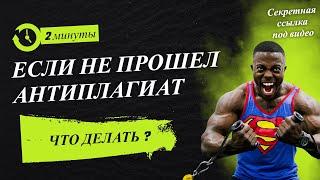 Что делать, если не прошел антиплагиат?