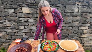 Life in a Ukrainian Village | Cooking Mamalyga Over Fire & Country Life | Outdoor Cooking