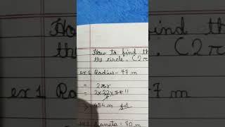 How To Find The Circumference Of A Circle.   #Krishna #Study #Like #Subscribe