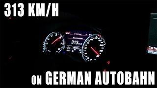 313 km/h (194 mph) on German Autobahn - Audi RS6 Performance