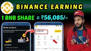 Binance Write to Earn Campaign| 1 BNB Share & Earn money from Binance 30% Share commission |Earn bnb