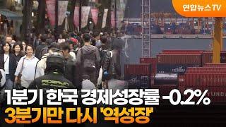 1분기 한국 경제성장률 -0.2%…3분기만 다시 '역성장' / 연합뉴스TV (YonhapnewsTV)