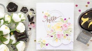 Faux Hand Painted Flowers Card