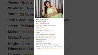 Beautiful Actress Nivetha Pethuraj ji ka Biography #youtubeshorts #viral #shorts #short #shortvideo