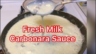 How to make homemade Carbonara  sauce using fresh milk / Easy steps and simple ingredients