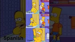 The Simpsons - Bart Hits Homer With A Chair in different languages  #thesimpsons