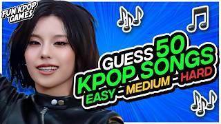 ⭐ GUESS 50 KPOP SONGS EASY - MEDIUM - HARD | KPOP QUIZ  - FUN KPOP GAMES 2025