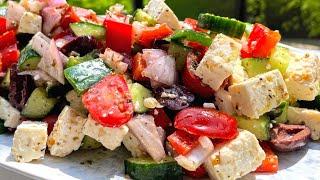 Простой Рецепт Салата. Греческий салат с потрясающей заправкой. Вкусный салат на каждый день.