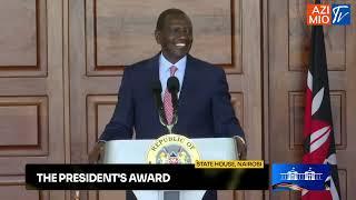 President William Ruto speaks at the  Presidents Awards on the day that DP Gachagua IMPEACHMENT