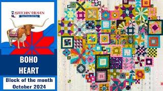 Boho Heart Block of the Month October 2024