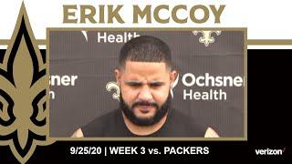 Erik McCoy on Offensive Line Execution, Saints Game Plan| Saints vs. Packers Week 3 2020