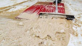 Oddly Cleaning Super Dirty Carpet With Manual Brushing, Satisfying Video !!!!