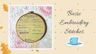 Basic Hand embroidery Stitches #2 - Points de base en  broderie a la main - تطريز